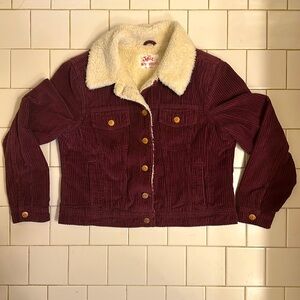 Justice Sherpa lined corduroy jacket size 18/20